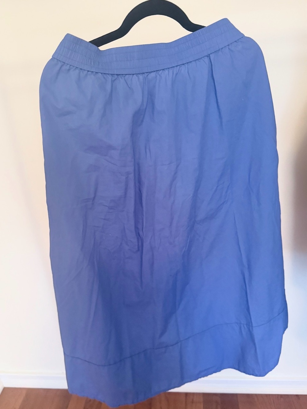 LOFT Cornflower Blue Elastic-Waist Midi poplin Skirt